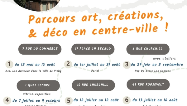 Parcours Arts, créations et décorations avec 6 boutiques éphémères cet été à Lapalisse !